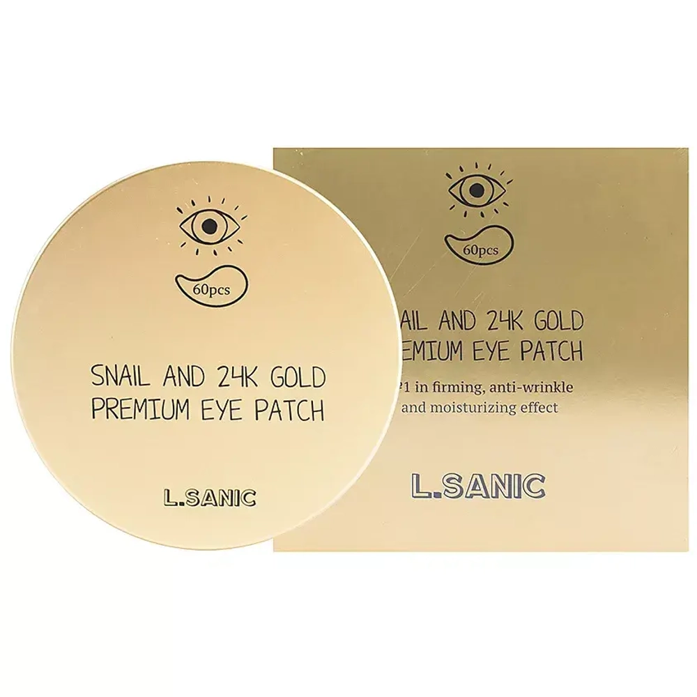 Гидрогелевые патчи с золотом и муцином улитки L.SANIC Snail And 24K Gold Premium Eye Patch 60 шт