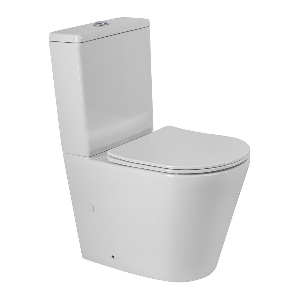 Унитаз-компакт безободковый BelBagno Flay-R BB2149CP-TOR/SC с крышкой-сиденьем микролифт, белый