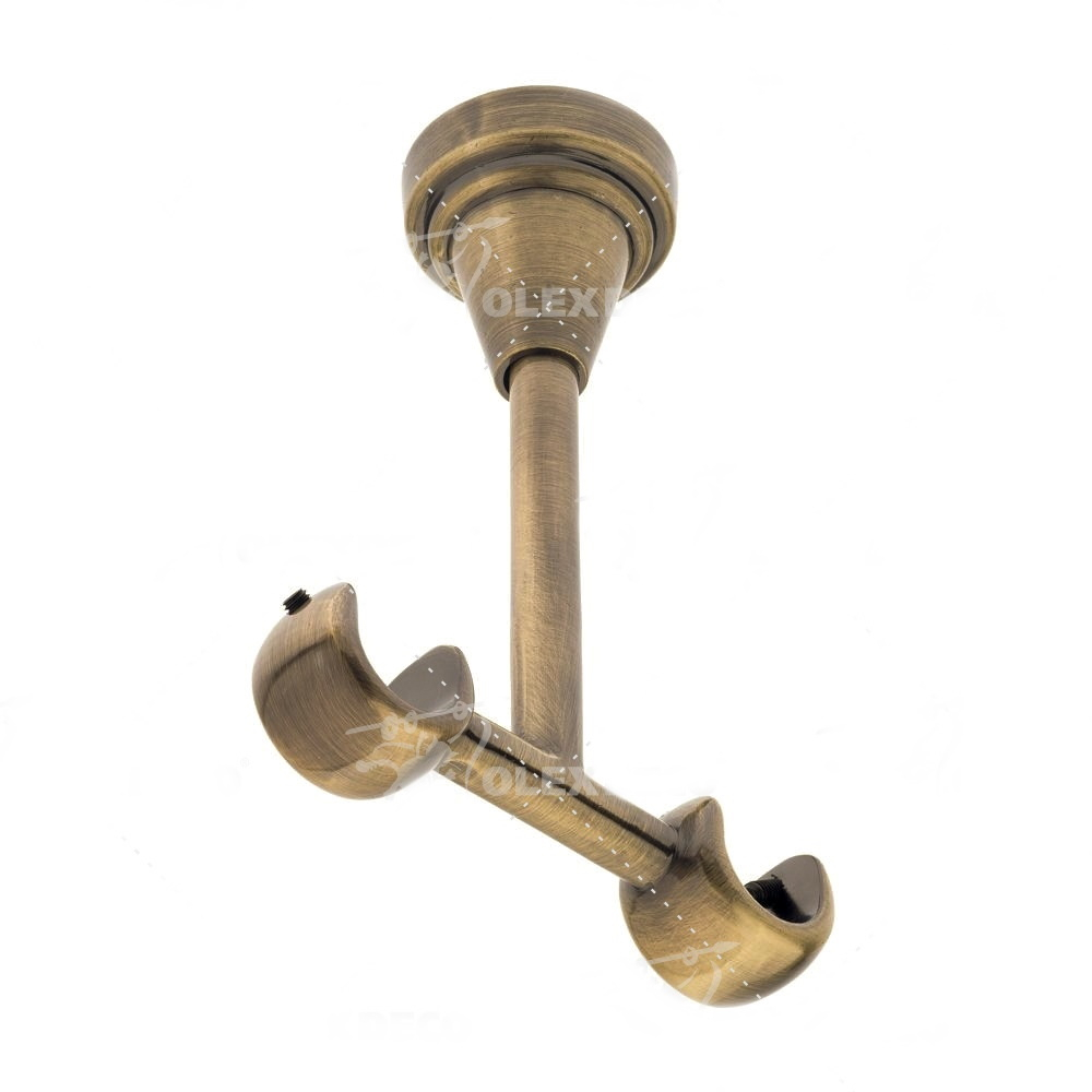 Кронштейн потолочный двойной d16/16 мм, цвет антик