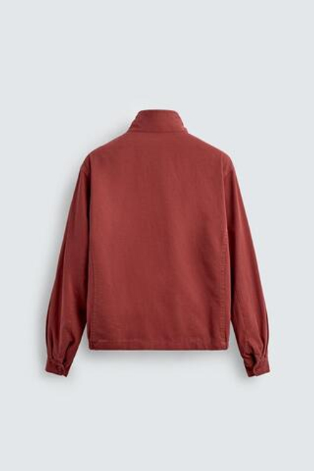 ZARA ЛЕГКАЯ ХЛОПКОВАЯ КУРТКА, ТЕМНО-РОЗОВЫЙ