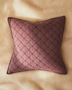 ZARA HOME ДЕТСКИЙ ЧЕХОЛ ДЛЯ ДЕКОРАТИВНОЙ ПОДУШКИ С ВЫШИВКОЙ, БОРДОВЫЙ