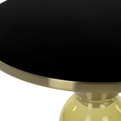 Кофейный стол Vaso Glass Ø50х53 см, желтый