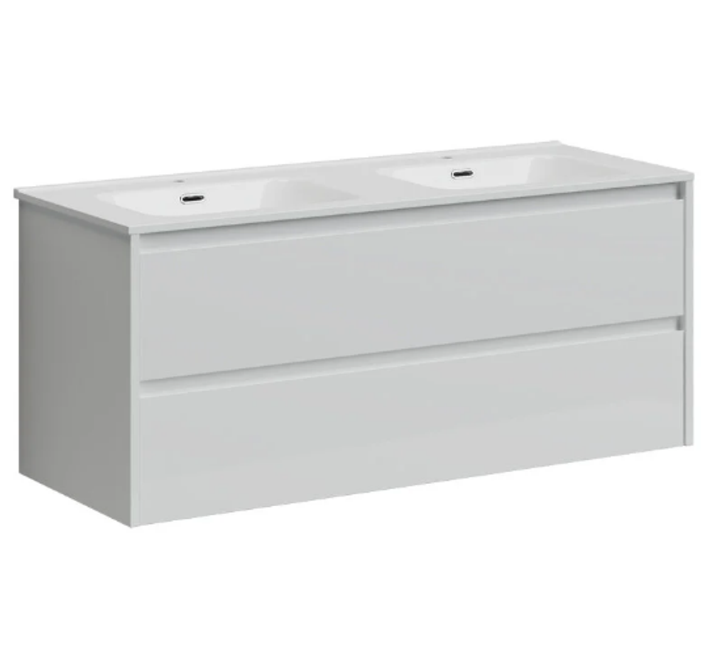 Тумба подвесная SANCOS Libra 1190х450х500, c двумя ящиками оснащенными доводчиками, белый глянец , арт. LB120-2W