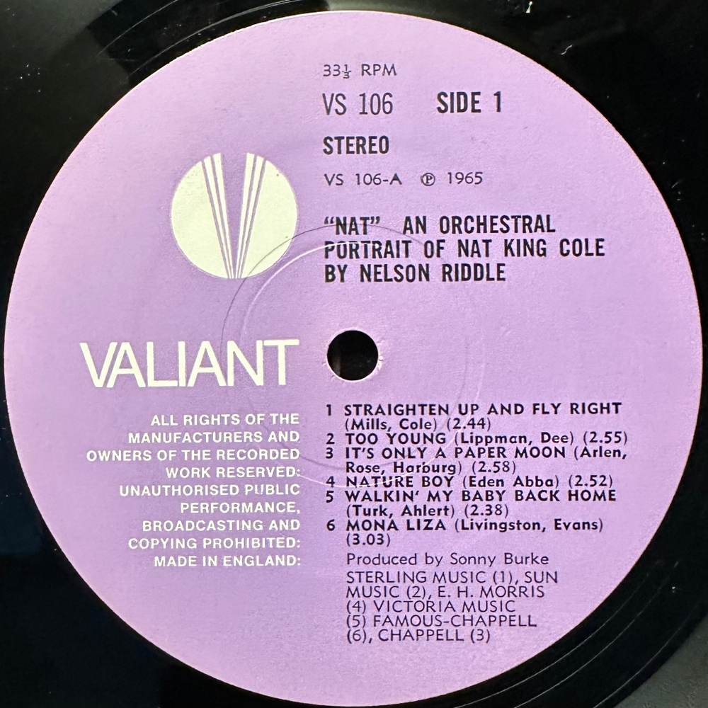 Nelson Riddle - An Orchestral Portrait Of Nat King Cole By Nelson Riddle (Англия 1970г.)