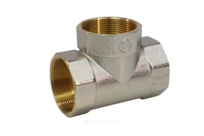 Тройник латунь никель Ду 15 (1/2") ВР/ВР 9007 ГОСТ 32585-2013 Aquasfera 9007-01