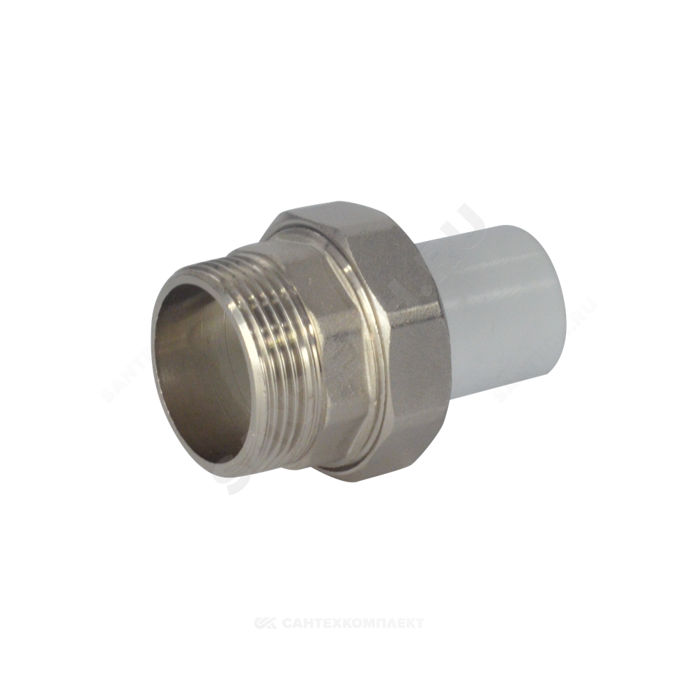 Муфта трубная PP-R комбинированная разъемная белая Дн 25х1/2" Ру25 НР VALFEX 10158115