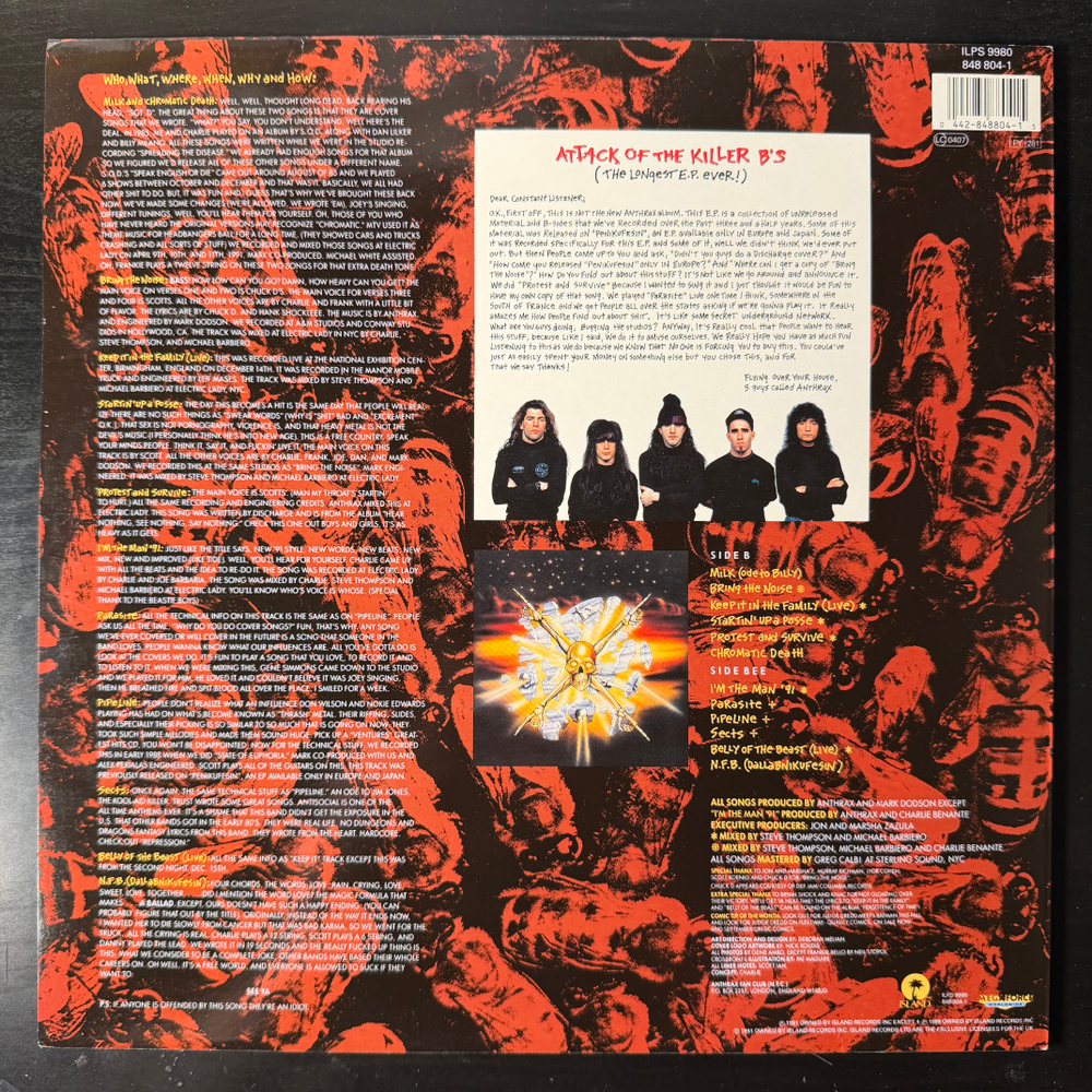 Anthrax ‎– Attack Of The Killer B's (Англия 1991г.) Т