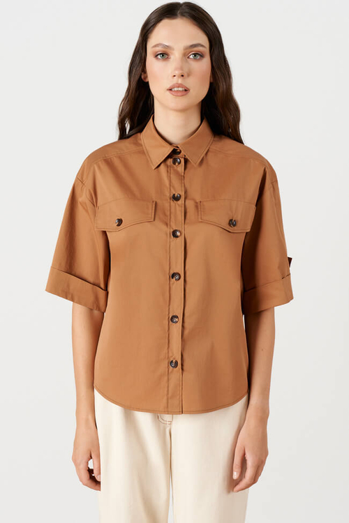 23204 Блузка женская (темно-бежевый)