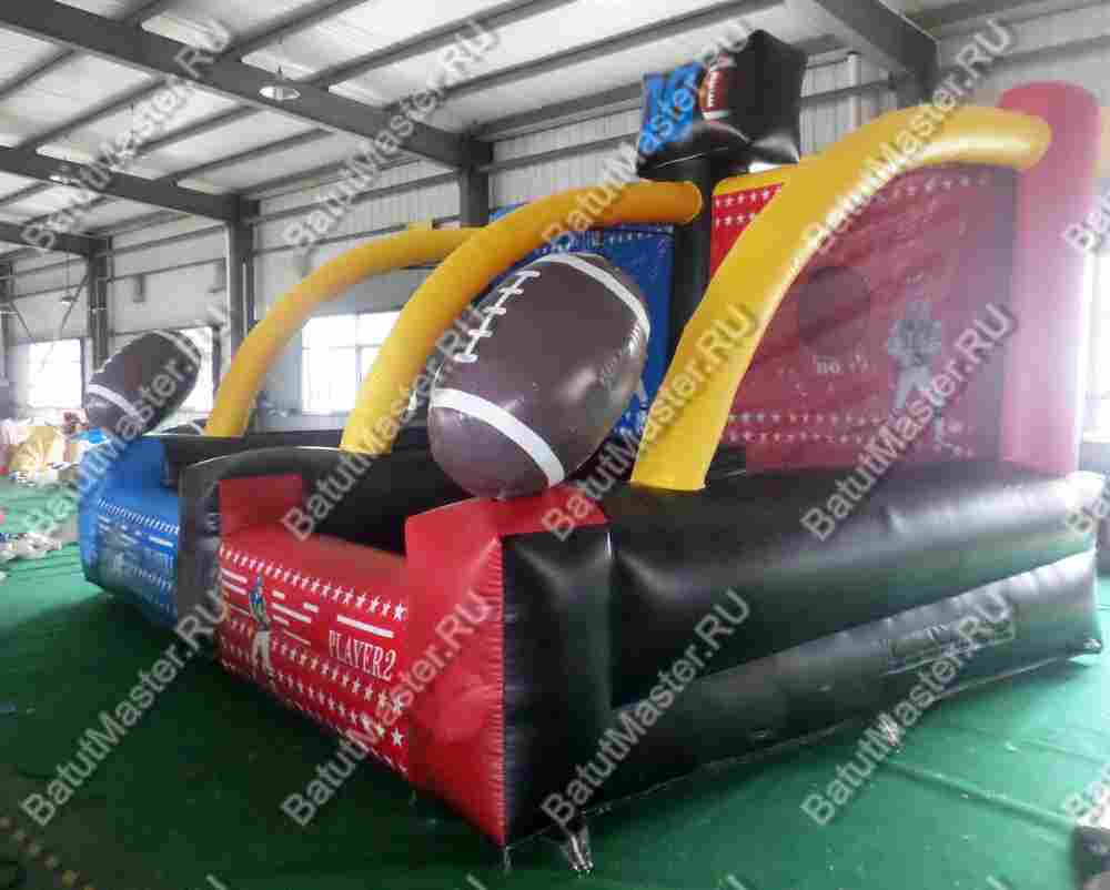 Детский надувной батут "Футбол Регби" с крышей 5*3*3.5 м