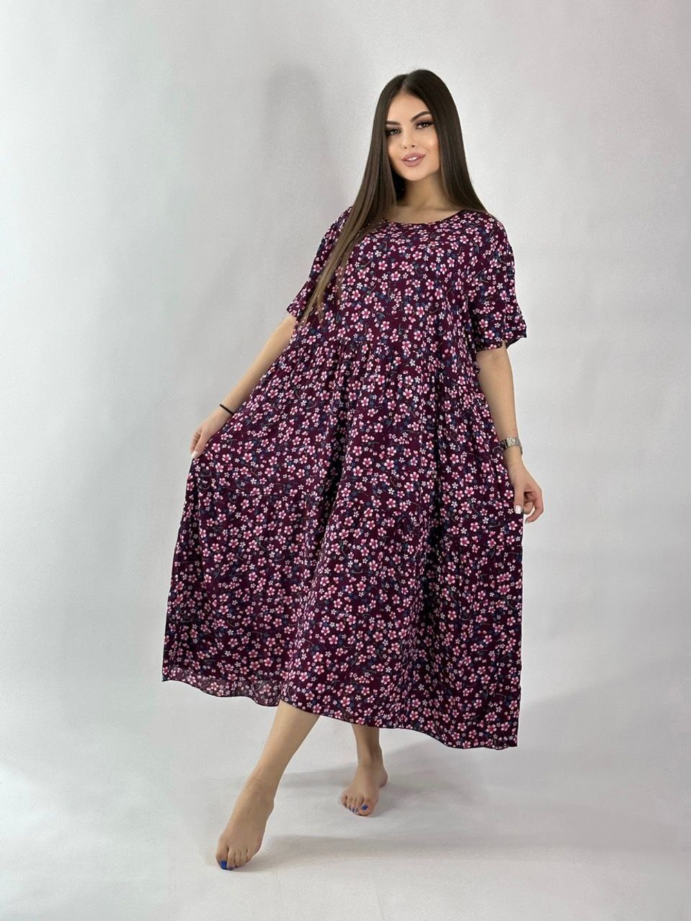 Платье ярусами короткое 65__1