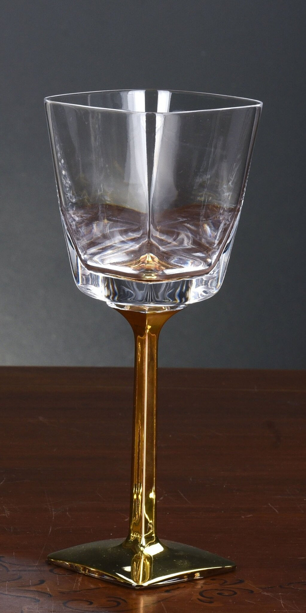 Бокал для вина 20.5см Cre Art Piper Goblet c покрытием золотом 24К