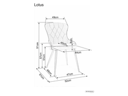 Стул SIGNAL LOTUS Velvet Bluvel 19 черный/черный