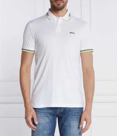 Поло Paul Curved BOSS GREEN - белый(50469245)