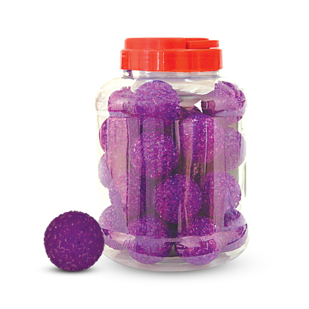 Игрушка для кошек "Мяч зернистый", фиолетовый, d41мм (банка 30шт.), Triol