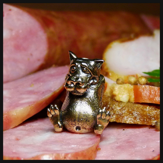 Бусина "Обжора" для темляков или браслетов бронза