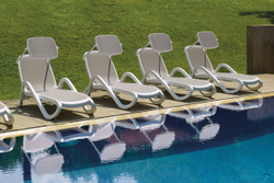 Шезлонг Nardi Alfa с подлокотниками, белый-тортора