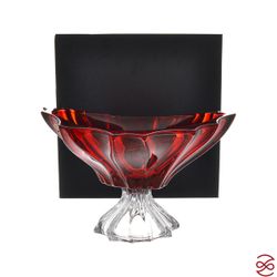 Фруктовница на ножке Aurum Crystal Plantica 33 см red