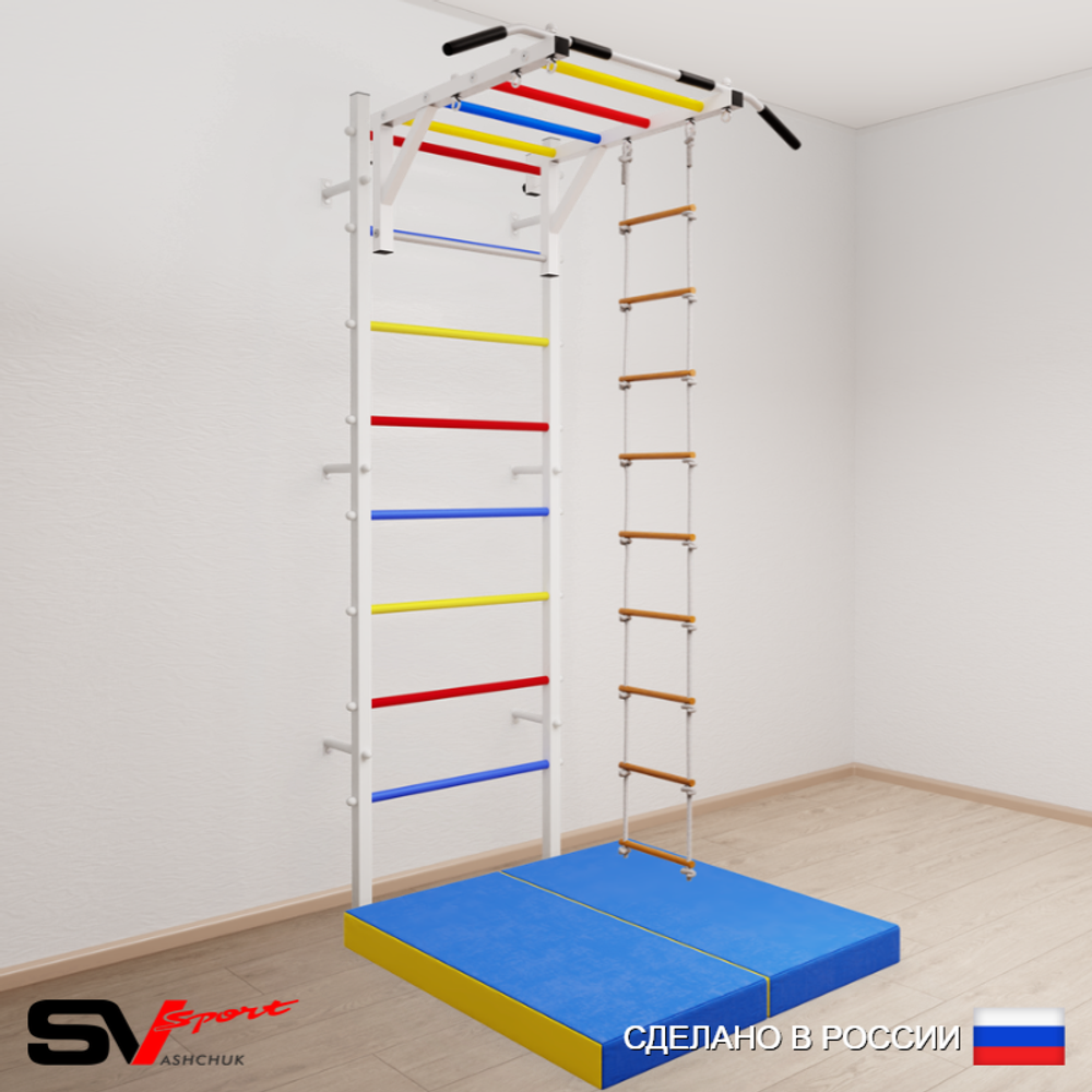 Шведская стенка Sv Sport усиленная 6314 (Турник рукоход/Лестница/Мат 1м)