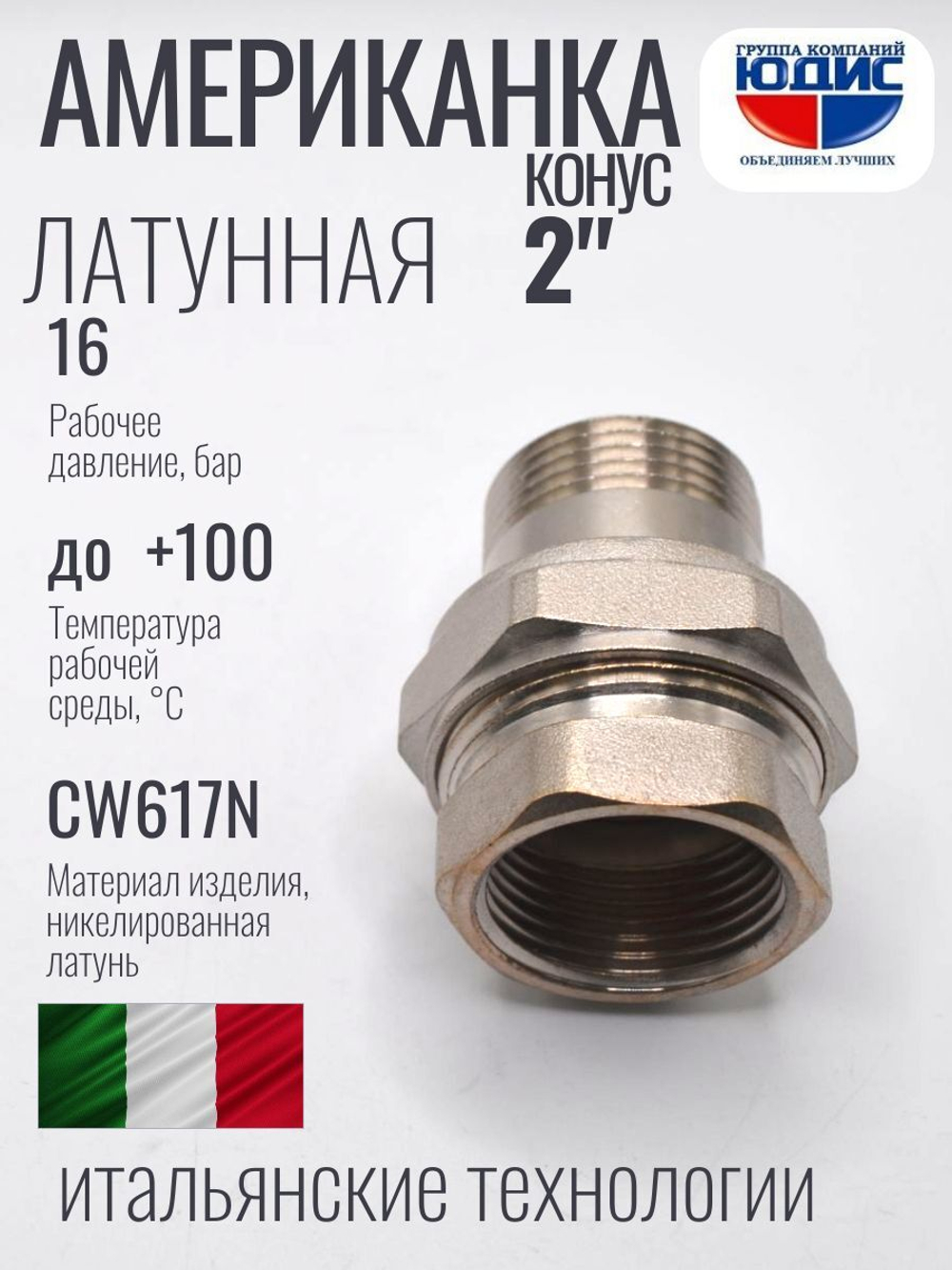 НИКЕЛЬ Американка КОНУС. 2" г.ш  ViEiR  (16/2шт)