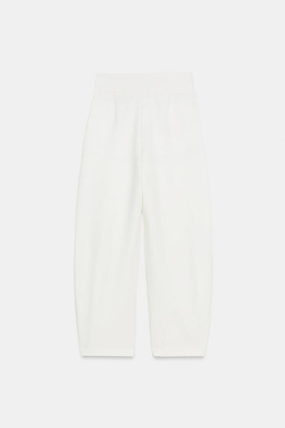 ZARA БРЮКИ BALLOON С ЗАЩИПАМИ, ЭКРЮ