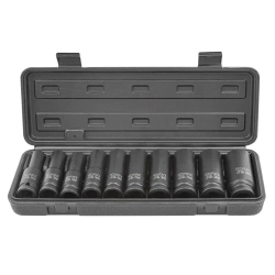 Набор головок ударных глубоких 10пр.,1/2''6гр.(10,12-15,17,19,21,22,24мм), в пластиковом кейсе RockForce##Rock FORCE RF-4107-5MPB