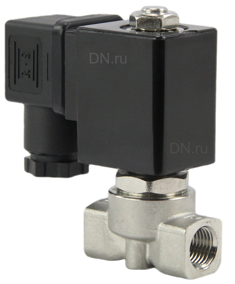 Two way normally closed with zero pressure differential electric solenoid valve ElephantVS2W-701 P-Z-NC PTFE G 110/220V, body material - stainless steel AISI 304, seal - PTFE, with coil YS-018 220V