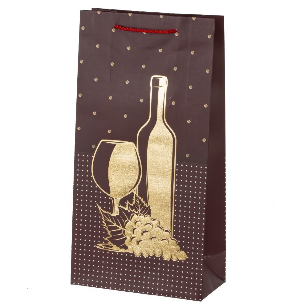 GAEM Пакет подарочный для бутылок (бумага 210г/м2, блок микс 12шт), L18 W9 H35 см, 4в.