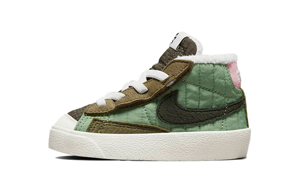 Baby Nike Blazer'77 plus velvet mid-top sneakers green brown