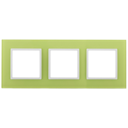 14-5103-26 ЭРА Рамка на 3 поста, стекло, Эра Elegance, лайм+бел