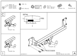Фаркоп оцинкованный Galia B017C для BMW X5 2007-2013, 2013-2018, BMW X6 2014-(паспорт и сертификат в комплекте)(без электрики)