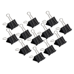 Зажимы металлические для бумаги 25 мм, 36 шт, MC-Basir, блок стальных черных канцелярских зажимов для листов