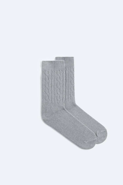 ZARA НОСКИ С УЗОРОМ, СЕРЫЙ