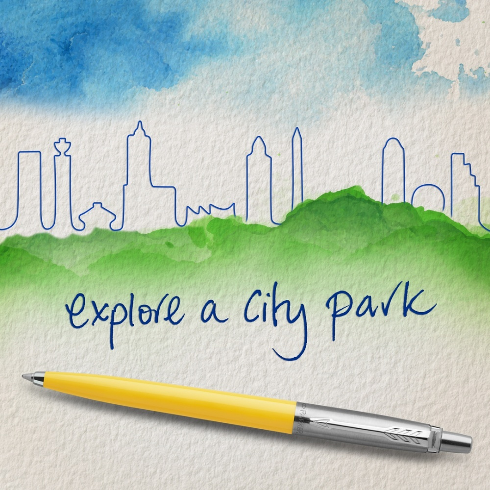 Шариковая ручка Parker Jotter Originals Yellow Chrome CT, стержень: Mblue в подарочной упаковке