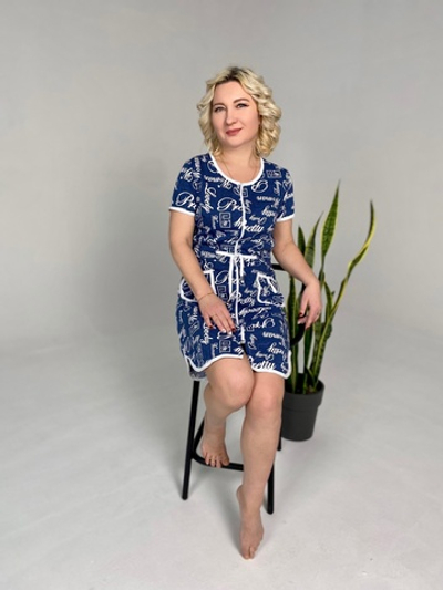 Халат женский "Глаша К.П" молния (Кокетка)