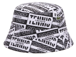Теннисная кепка Lacoste Reversible Printed Cotton Bucket - beige/white/black