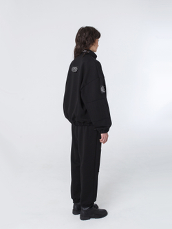 Толстовка "Пацанская" с нашивками. Черная