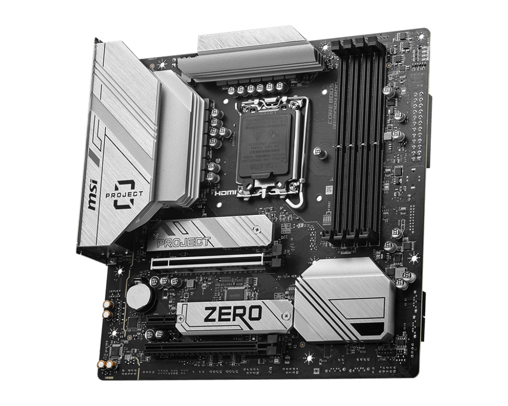 Материнская плата MSI B760M PROJECT ZERO LGA1700 B760 4xDDR5 4xSATA3 RAID 2xM.2 HDMI DP mATX