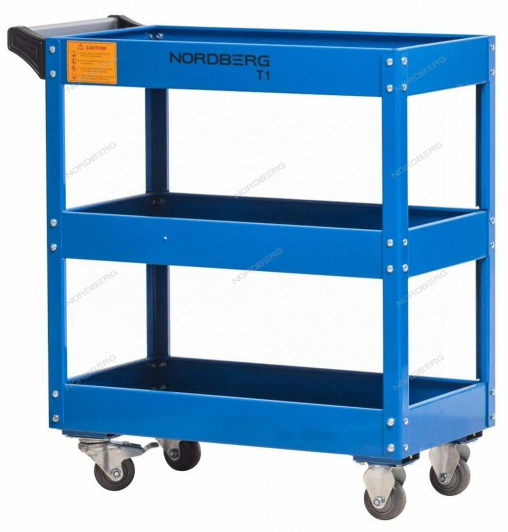 NORDBERG T1(B) Тележка инструментальная, 3 полки, синяя