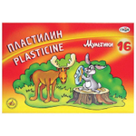 Пластилин классический "Мультики" 16 цветов, 320 гр, со стеком (Гамма)