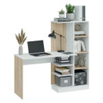 Стол компьютерный Бейсик белый/сонома