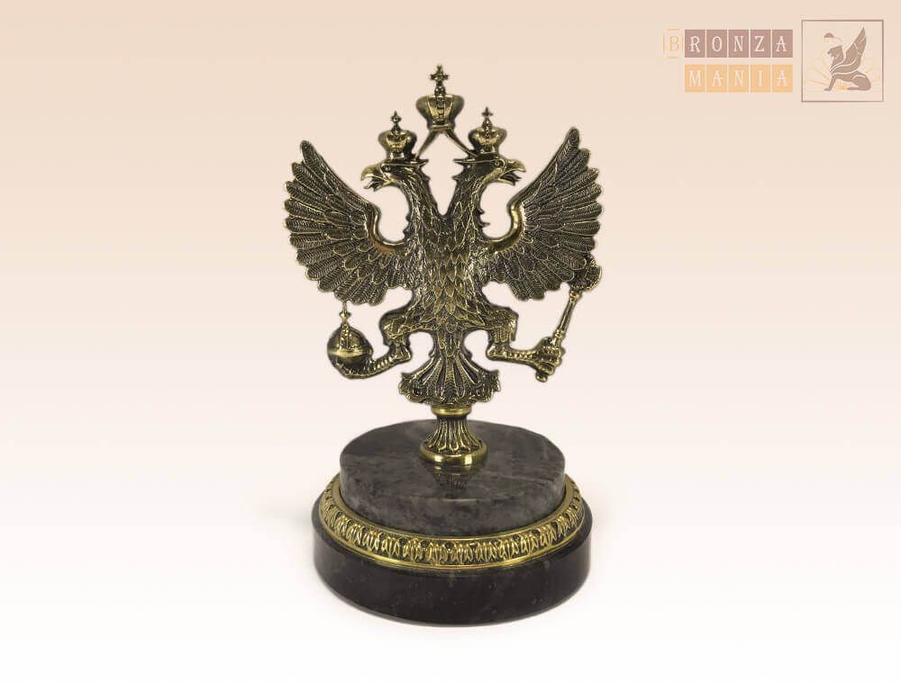 статуэтка Герб России на змеевике