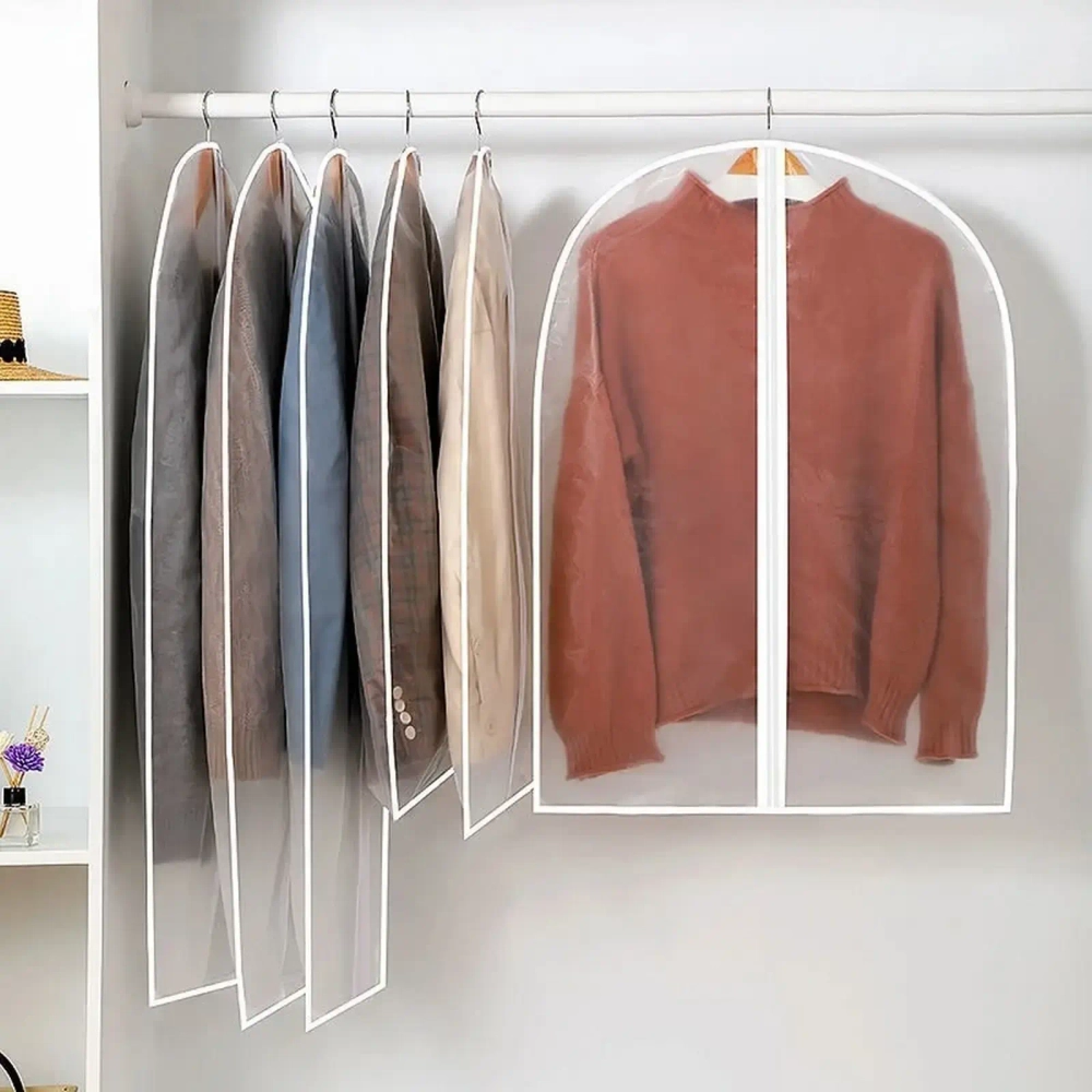 Чехол для одежды «ИДЕЯДОМА», цвет белый / прозрачный, 60*100см (пакет)✦