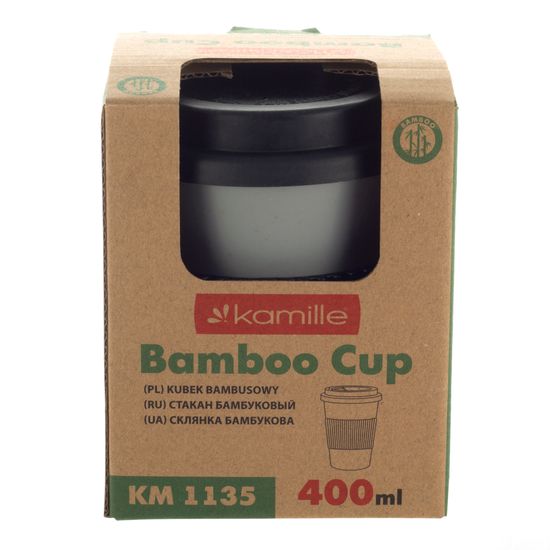 Стакан из бамбукового волокна 400 мл. Kamille KM 1135 с крышкой