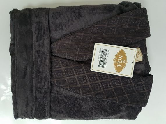 Мужской махровый халат 15160  антрацит Турция