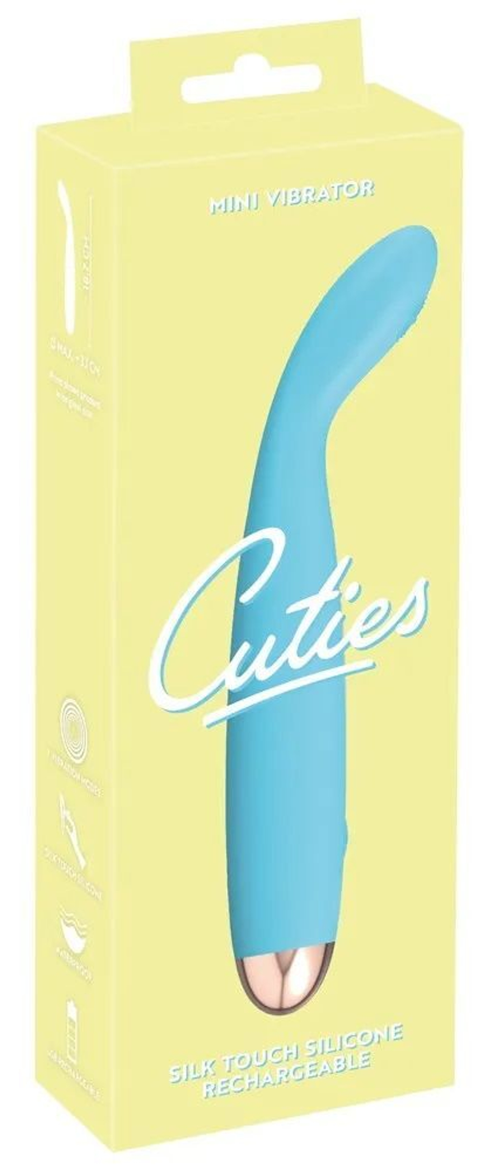 Голубой вибратор Cuties 2.0 - 18,7 см. (Цвет: голубой)