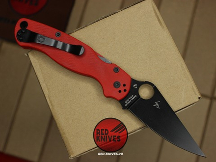 Нож Spyderco Paramilitary 2 G10 - красная рукоять, черный клинок RK/468
