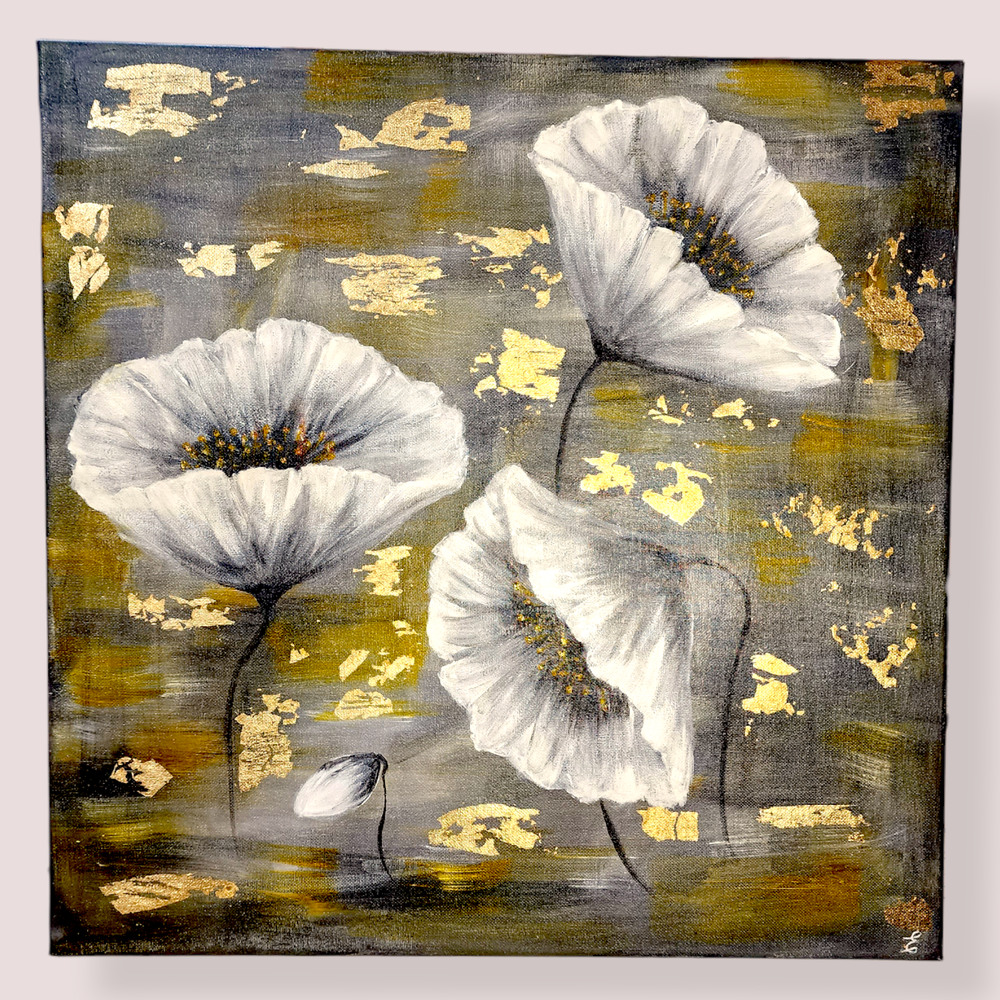 Картина «Белые маки» | Холст, акрил 50х50 см | Художница Ефимова Ольга