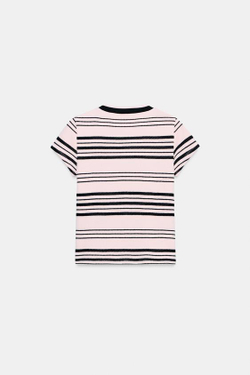 ZARA ТОП В ПОЛОСКУ С ПУГОВИЦАМИ, РОЗОВЫЙ