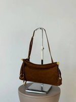 89-6986-1 BROWN Сумка жен. нат. замша 30*8*15