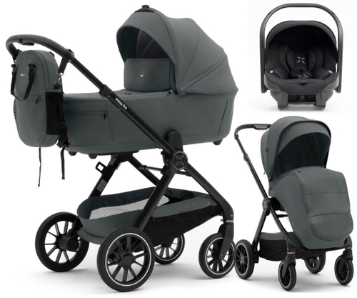 Коляска Agex Prima Pro 3 в 1 с автокреслом i-Team Black APP633 Grey (Серый)